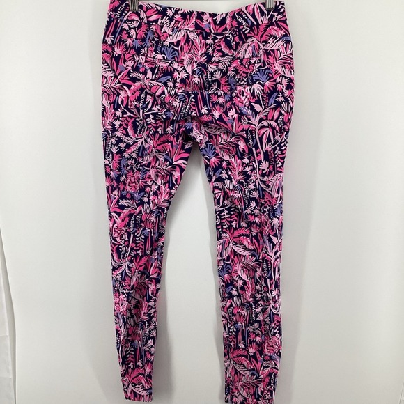 LILLY PULITZER Kelly Skinny Ankle Pant Bright Navy Swing of Things Sz 4 - Picture 4 of 9